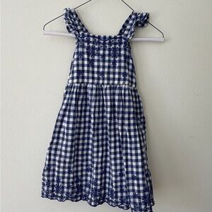 💙🌸 Cat & Jack Girls Blue & White Checked Dress – Size 6 / 6S (Small) 🌸💙